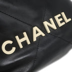 Chanel 2-Way Bag Chanel 22 Mini Handbag Leather Black Gold — view 6