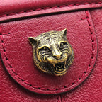 Gucci 2-Way Liber Medium Top Handle Tote Leather Red Gold Handbag — view 8