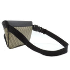 Gucci Belt Bag Cross GG Supreme Canvas Leather Beige Black Silver — view 2