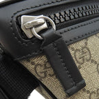 Gucci Belt Bag Cross GG Supreme Canvas Leather Beige Black Silver — view 6