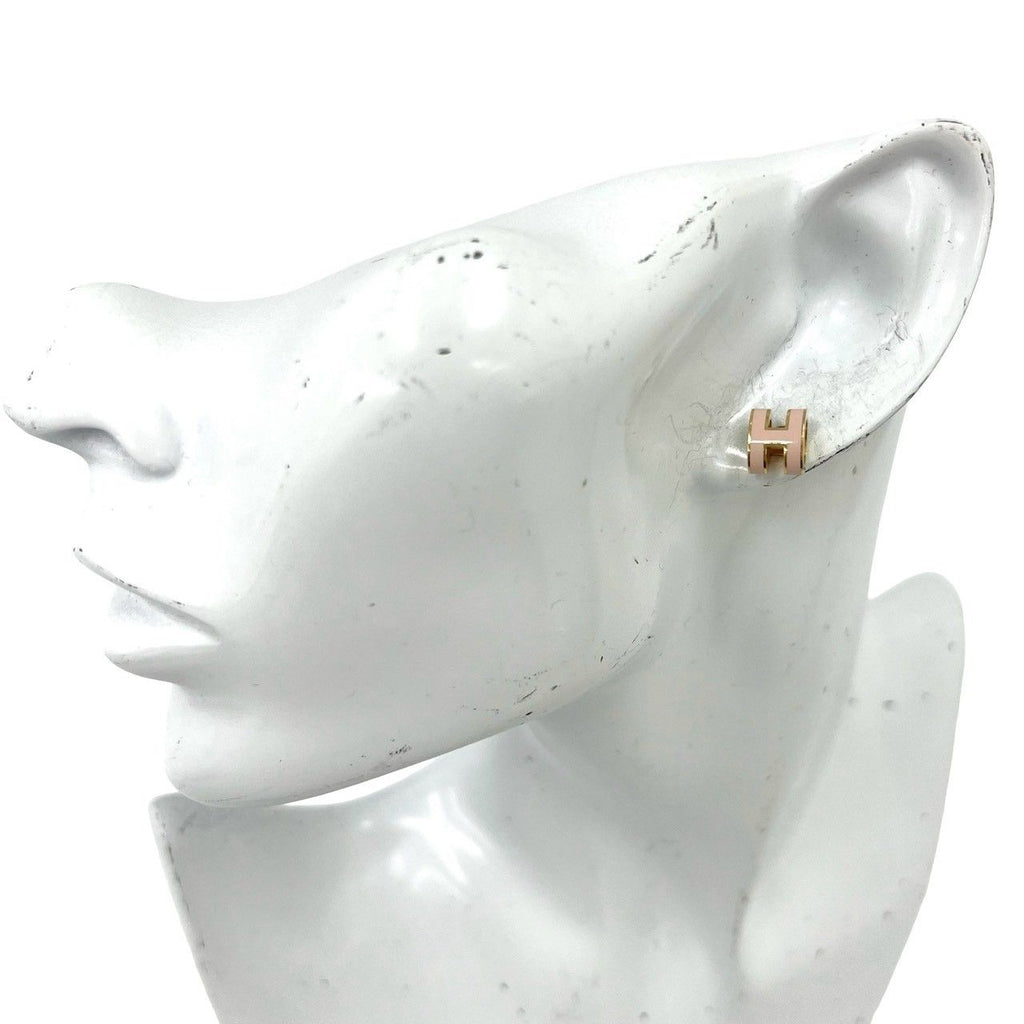 Hermes Mini Pop H Earrings Gold Pink — view 2
