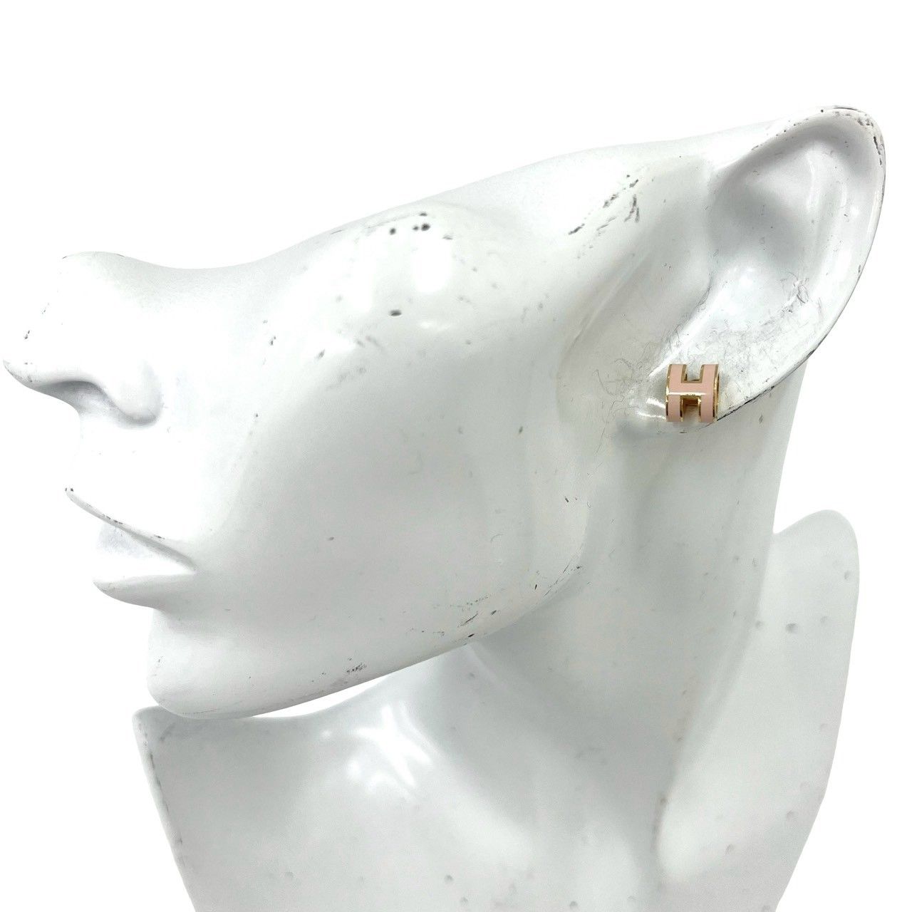 Hermes Mini Pop H Earrings Gold Pink — view 2