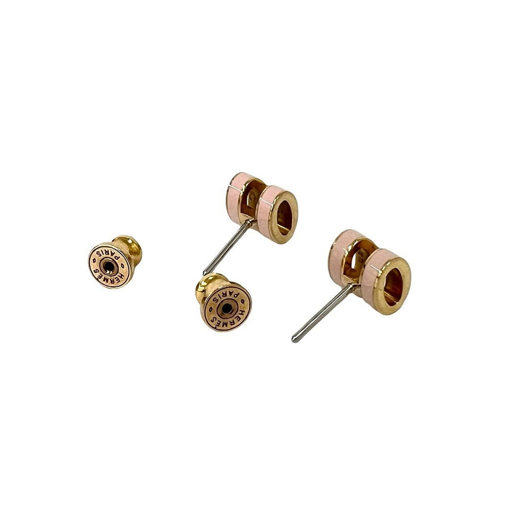 Hermes Mini Pop H Earrings Gold Pink — view 7