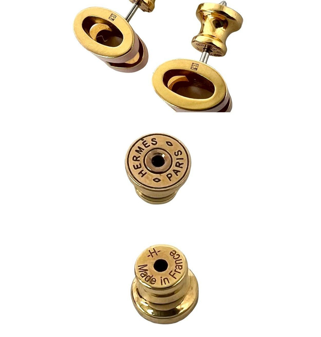 Hermes Mini Pop H Earrings Gold Pink — view 3