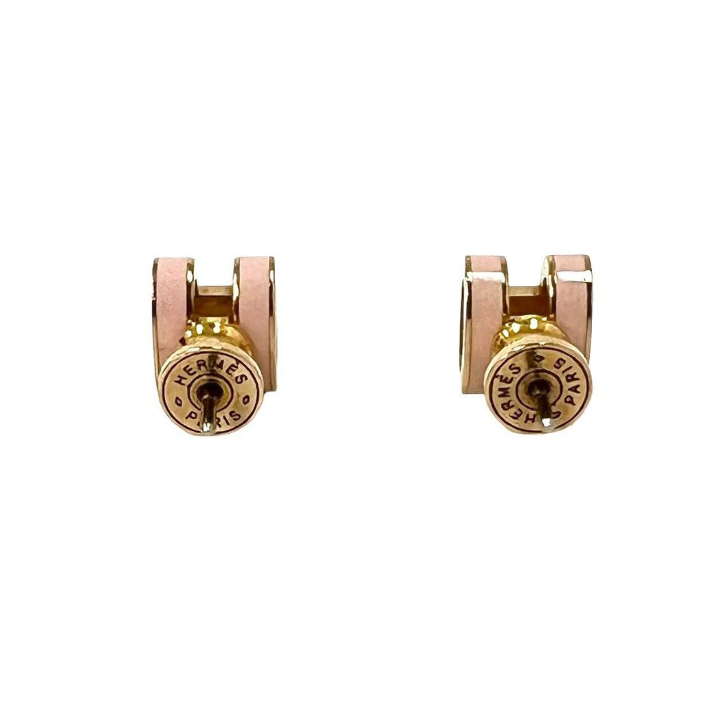 Hermes Mini Pop H Earrings Gold Pink — view 6