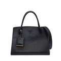 Prada Handbag Monochrome Medium Black Saffiano Cuirno Leather Gold