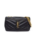 Saint Laurent Shoulder Bag Loulou Small Aaeax Black Matelasse Lambskin Gold