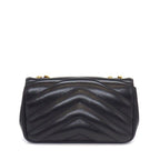 Saint Laurent Shoulder Bag Loulou Small Aaeax Black Matelasse Lambskin Gold — view 2