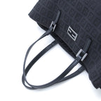 Fendi Zucchino Tote Black Canvas Leather — view 4