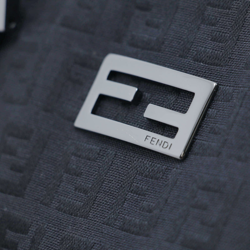 Fendi Zucchino Tote Black Canvas Leather — view 6