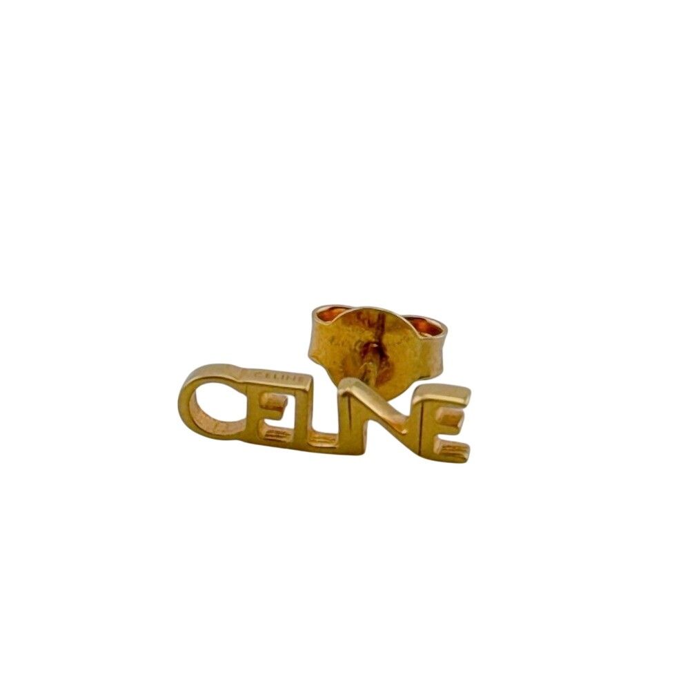 Celine Logo Single Earrings Gold Plated