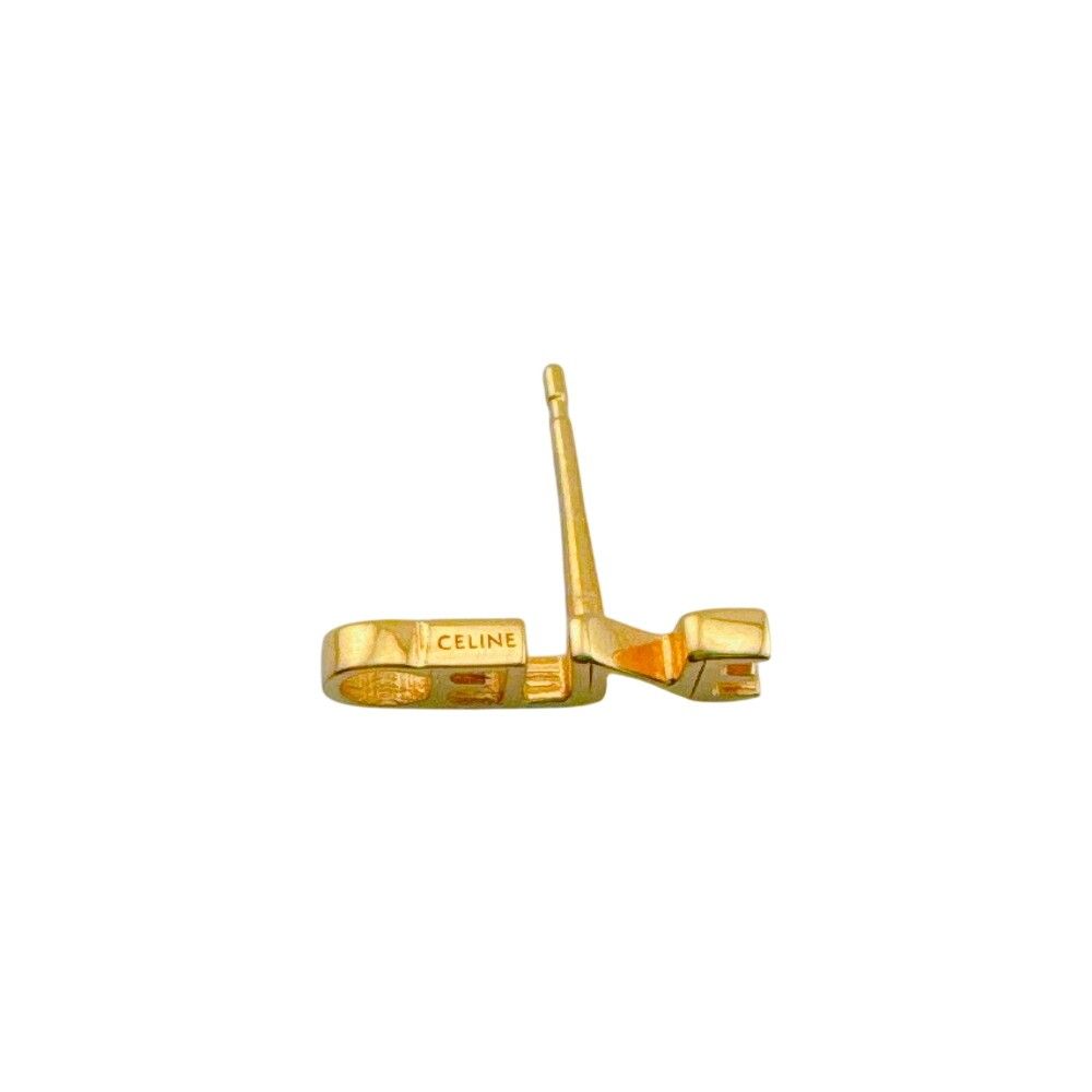 Celine Logo Single Earrings Gold Plated — view 7