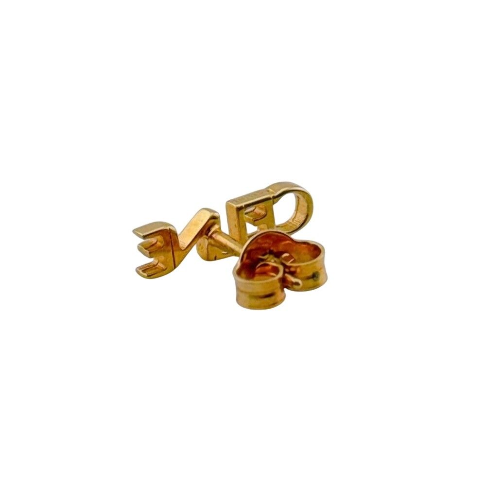 Celine Logo Single Earrings Gold Plated