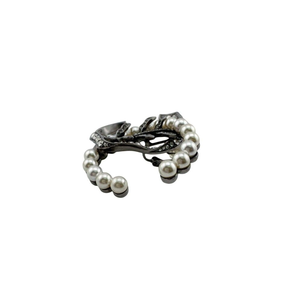 Chanel Leaf Single Earrings Silver — view 4