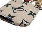 Louis Vuitton Porte Cles Pouch Key Ring Monogram Canvas Beige Keychain — view 4