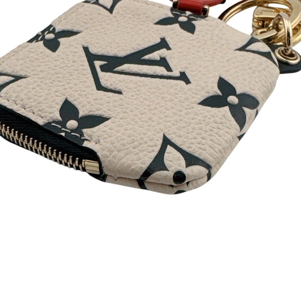 Louis Vuitton Porte Cles Pouch Key Ring Monogram Canvas Beige Keychain — view 4
