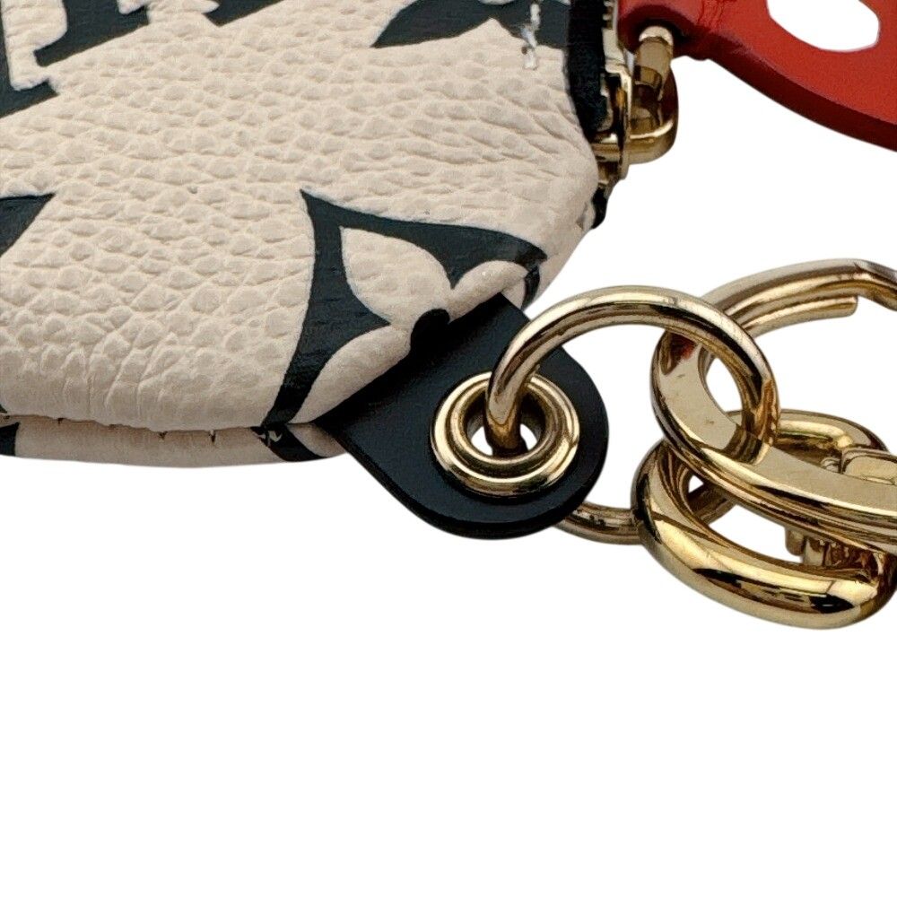 Louis Vuitton Porte Cles Pouch Key Ring Monogram Canvas Beige Keychain — view 5