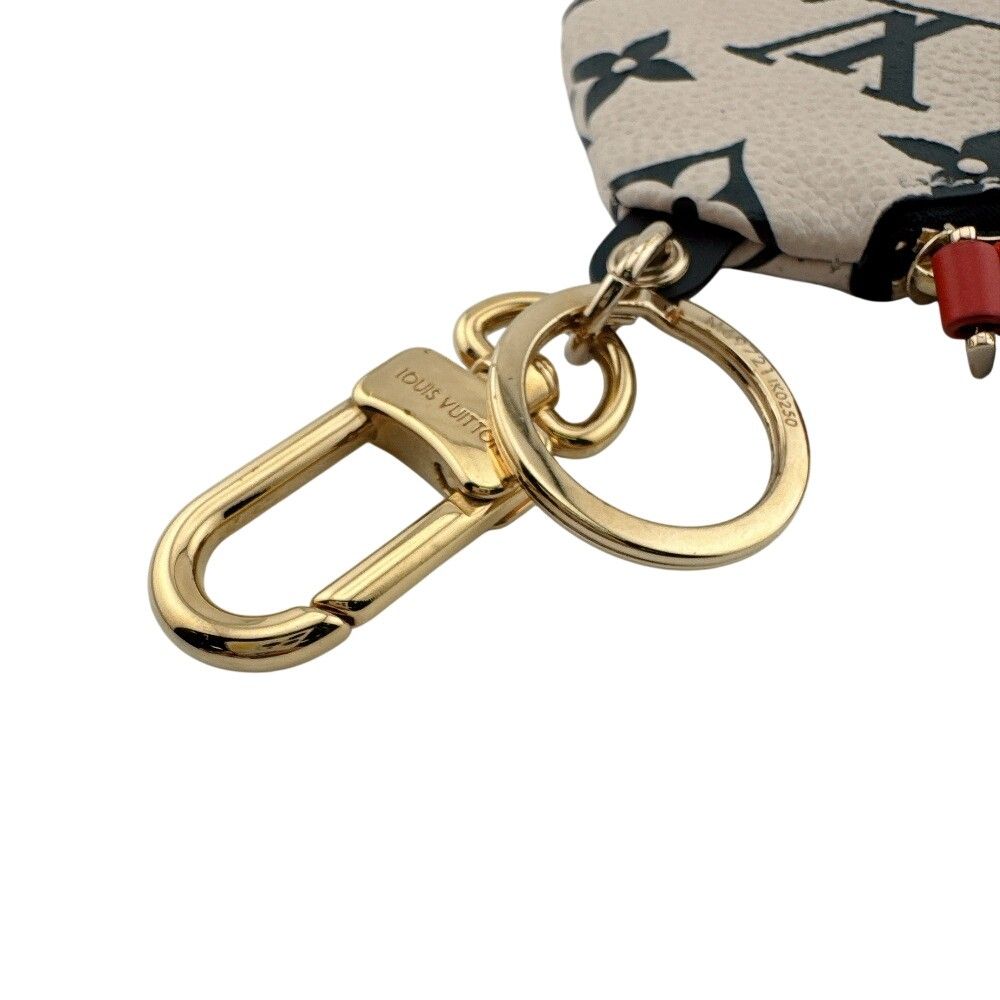 Louis Vuitton Porte Cles Pouch Key Ring Monogram Canvas Beige Keychain — view 2