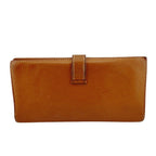 Hermes Bearn Bifold Wallet Leather Brown Silver
