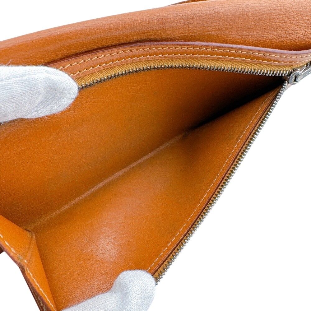 Hermes Bearn Bifold Wallet Leather Brown Silver — view 8