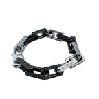 Louis Vuitton Chain Bracelet Monogram M Stainless Steel Silver Black Zircon — view 2