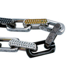 Louis Vuitton Chain Bracelet Monogram M Stainless Steel Silver Black Zircon — view 4