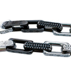Louis Vuitton Chain Bracelet Monogram M Stainless Steel Silver Black Zircon — view 5