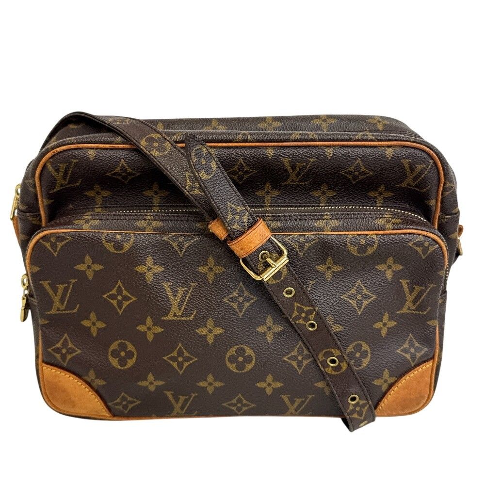 Louis Vuitton Nile Monogram Shoulder Bag Leather Brown