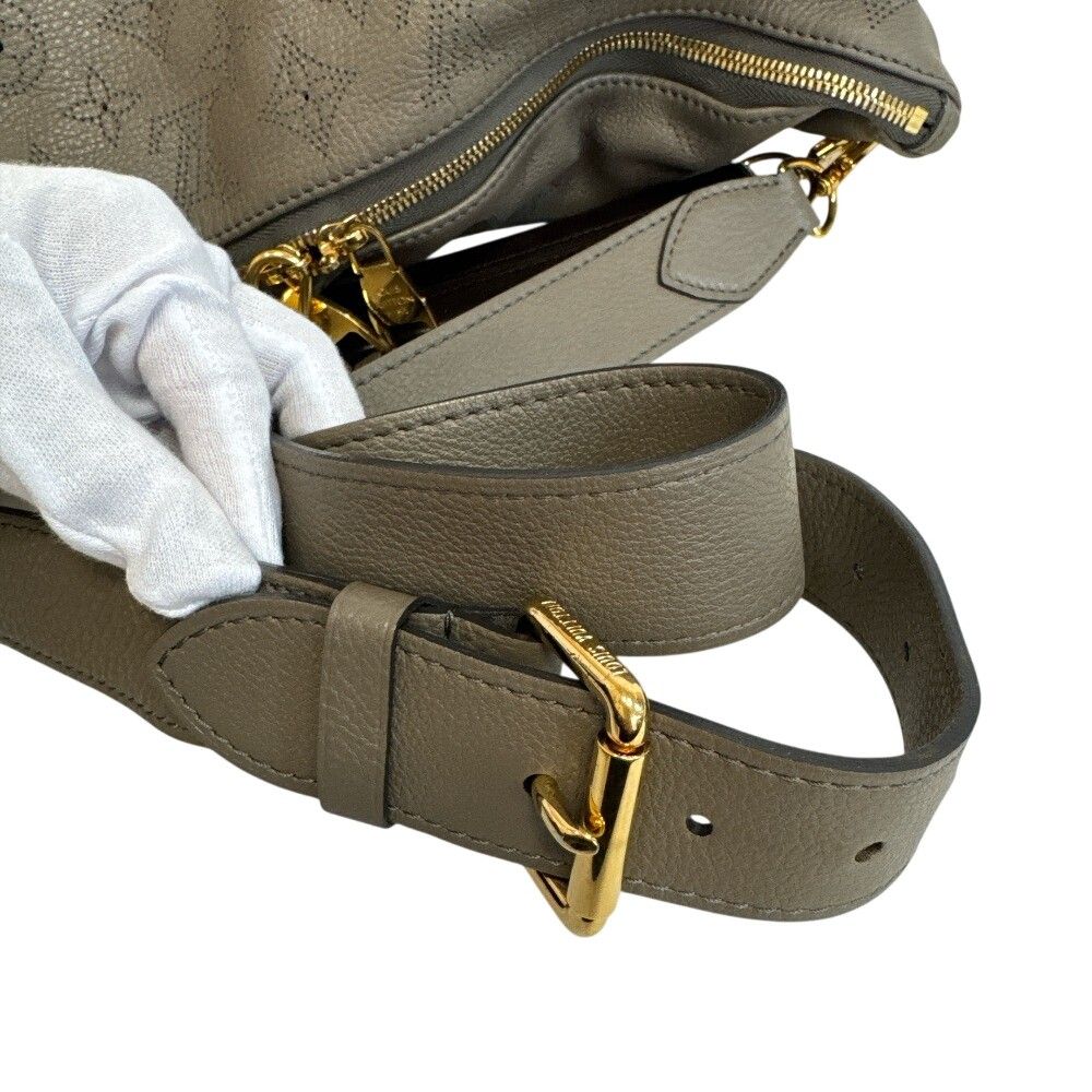 Louis Vuitton Mahina Selene MM 2-Way Shoulder Handbag Gray Leather