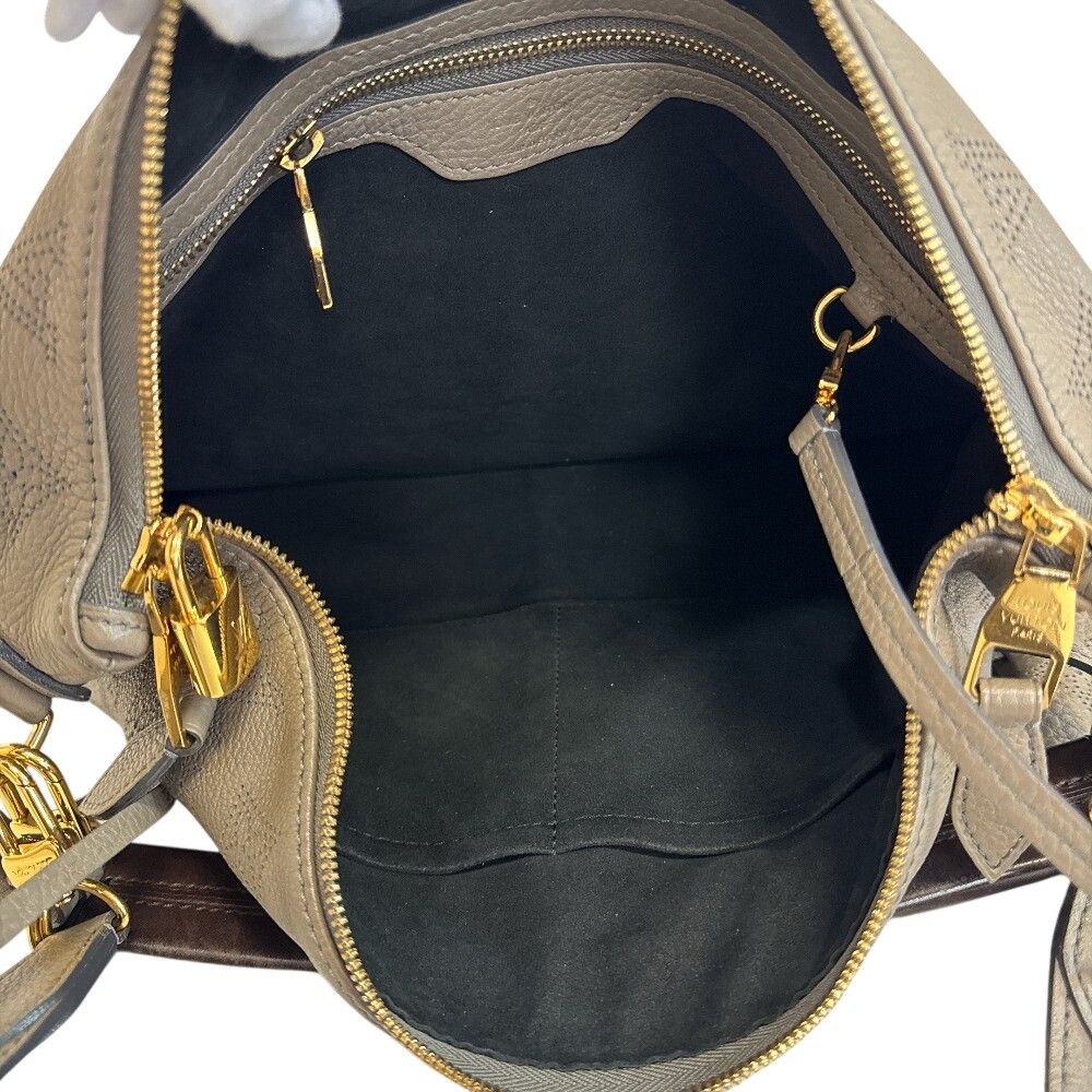 Louis Vuitton Mahina Selene MM 2-Way Shoulder Handbag Gray Leather