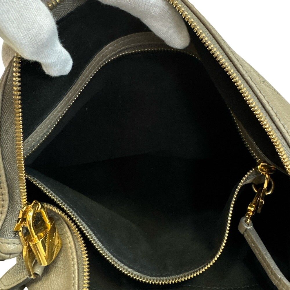 Louis Vuitton Mahina Selene MM 2-Way Shoulder Handbag Gray Leather