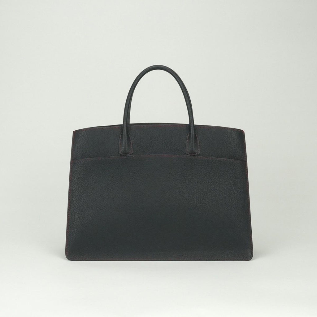 Hermes White Bus GM Tote Fjord Noir Rouge Vif Rougevif Black Red Gold Handbag