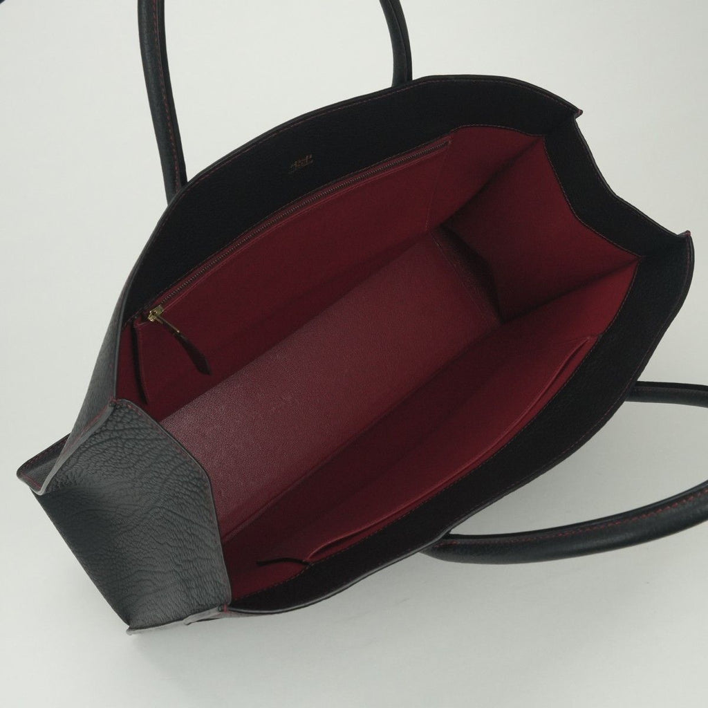 Hermes White Bus GM Tote Fjord Noir Rouge Vif Rougevif Black Red Gold Handbag — view 8