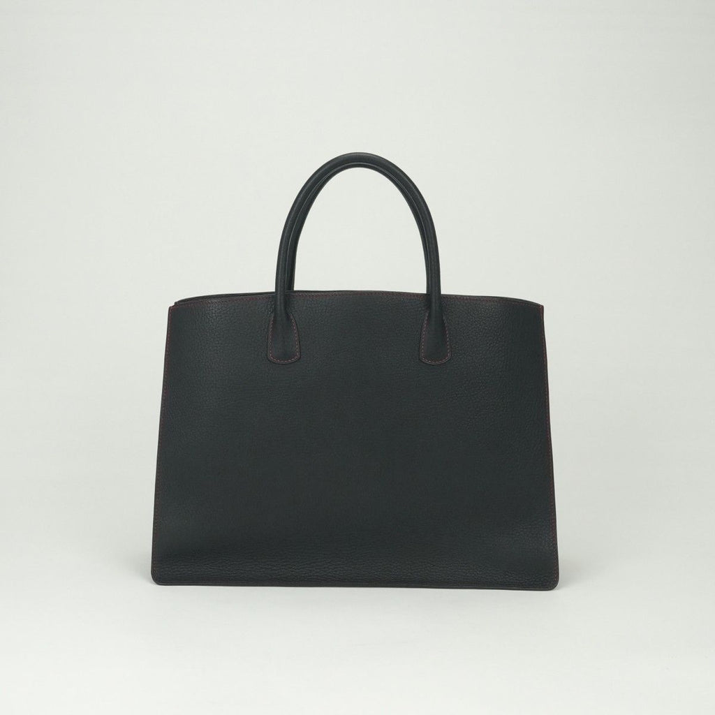 Hermes White Bus GM Tote Fjord Noir Rouge Vif Rougevif Black Red Gold Handbag — view 3
