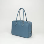 Hermes Plume 28 Tote Epsom Blue Jean Bluejean Silver Handbag Business Veau — view 2