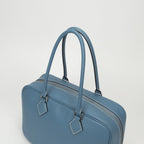 Hermes Plume 28 Tote Epsom Blue Jean Bluejean Silver Handbag Business Veau — view 4