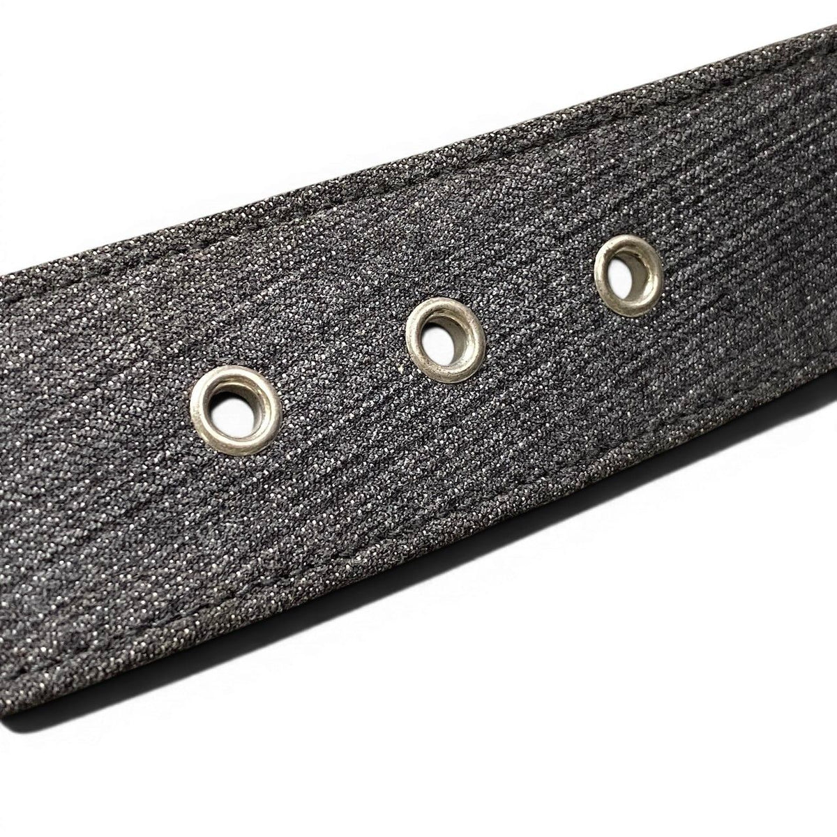 Chanel 07P CC Logo Buckle Denim Leather Belt 36/90 Gray — view 4