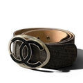 Chanel 07P CC Logo Buckle Denim Leather Belt 36/90 Gray