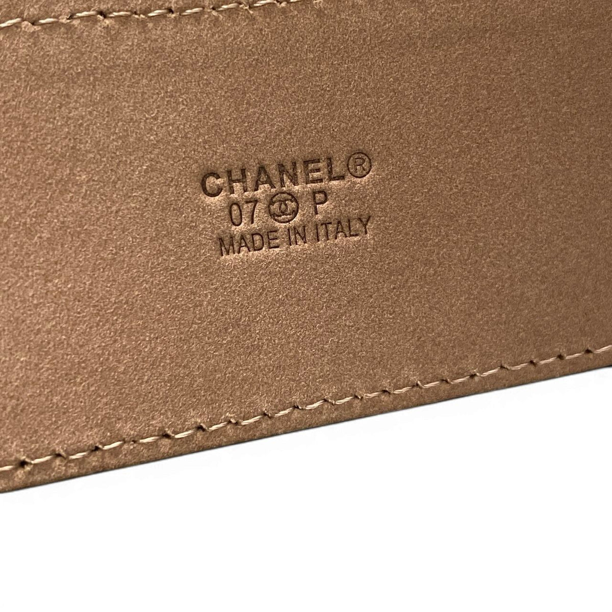 Chanel 07P CC Logo Buckle Denim Leather Belt 36/90 Gray — view 6