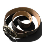 Chanel 07P CC Logo Buckle Denim Leather Belt 36/90 Gray — view 3
