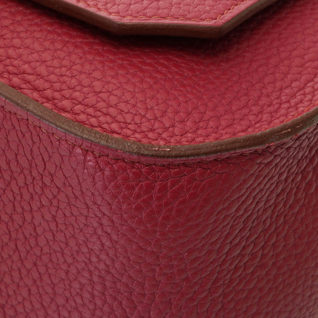 Hermes Jypsiere 34 Ruby Silver Shoulder Bag Taurillon Clemence Wine — view 7