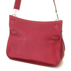 Hermes Jypsiere 34 Ruby Silver Shoulder Bag Taurillon Clemence Wine — view 2