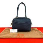 Loewe Vintage Anagram Logo Nappa Leather Mini Boston Bag Navy