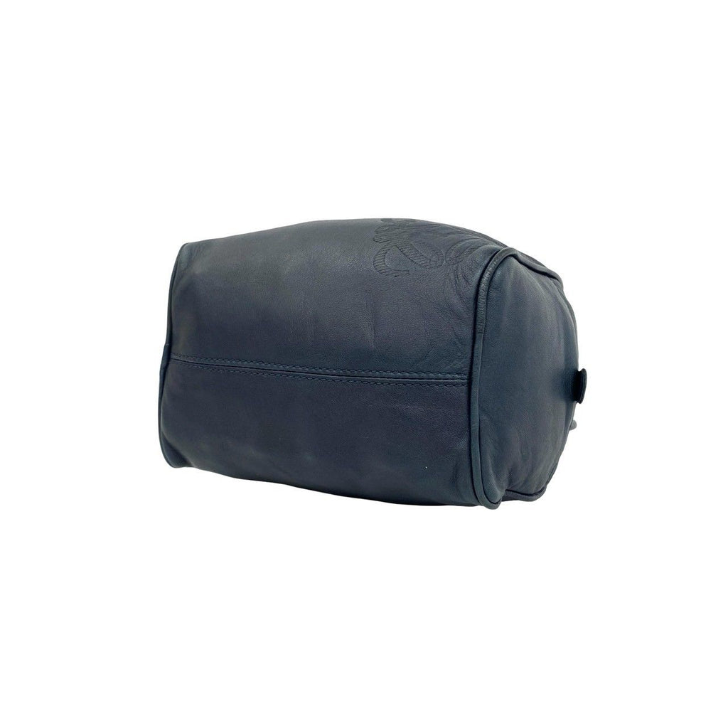 Loewe Vintage Anagram Logo Nappa Leather Mini Boston Bag Navy — view 8