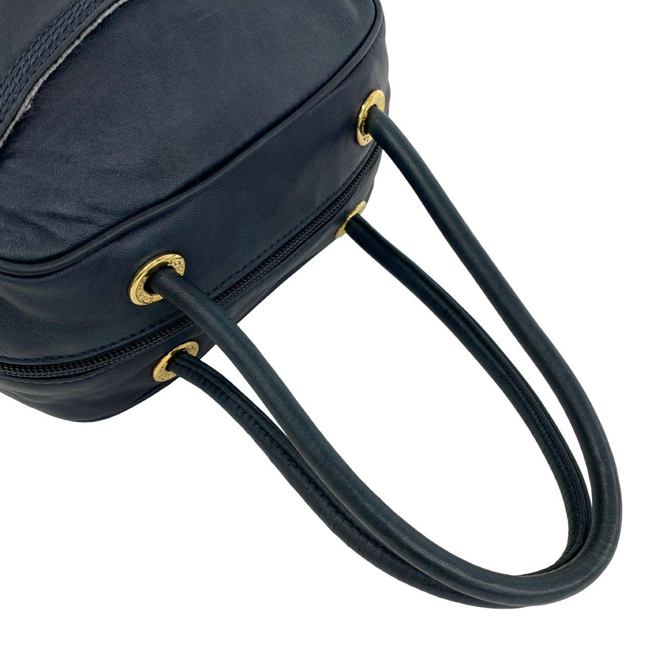 Loewe Vintage Anagram Logo Nappa Leather Mini Boston Bag Navy — view 4