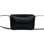 Celine Vintage Triomphe Logo Turnlock Leather Shoulder Bag Pochette Black — view 3