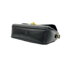 Celine Vintage Triomphe Logo Turnlock Leather Shoulder Bag Pochette Black — view 8