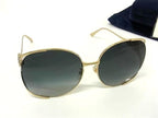 Gucci Sunglasses Interlocking G Web Stripe Gold Green Red Metal Eyewear