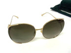 Gucci Sunglasses Interlocking G Web Stripe Gold Navy Red Metal Eyewear