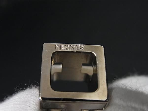 Hermes Pendant Cage D'h Cube Silver Pink Metal Necklace — view 4